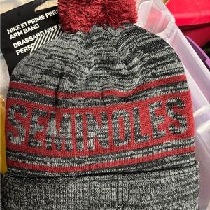 Gray and Red Seminoles Beanie